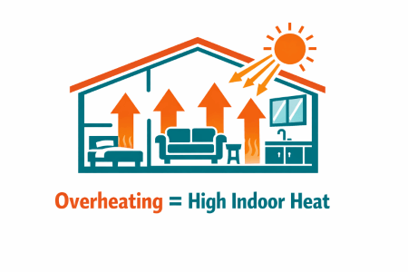 Illustration of overheating in buildings