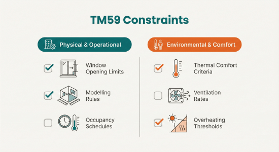 Illustration of TM59 modelling constraints