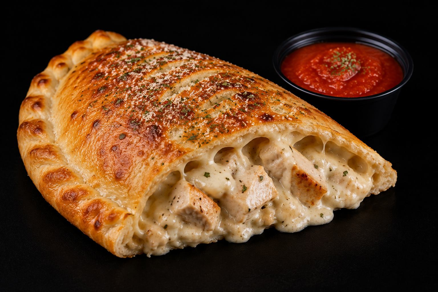 Chicken Alfredo Calzone