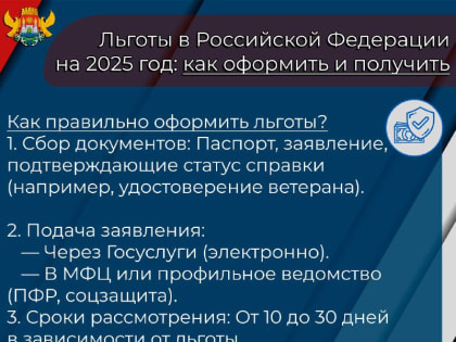Льготы в Российской Федерации на 2025 год: как оформить и получить