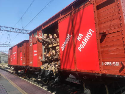 В Махачкалу прибыл ретропоезд «Победа»