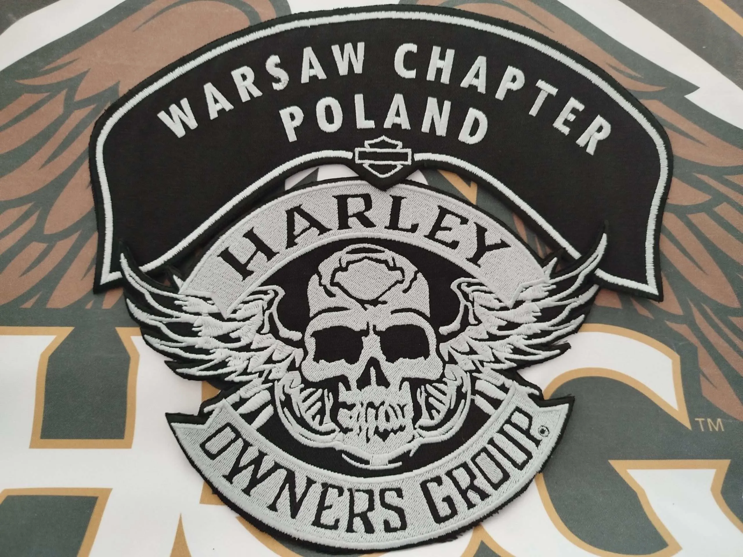 Naszywka/barwy WARSAW CHAPTER POLAND "Skull" - komplet duży/tył
