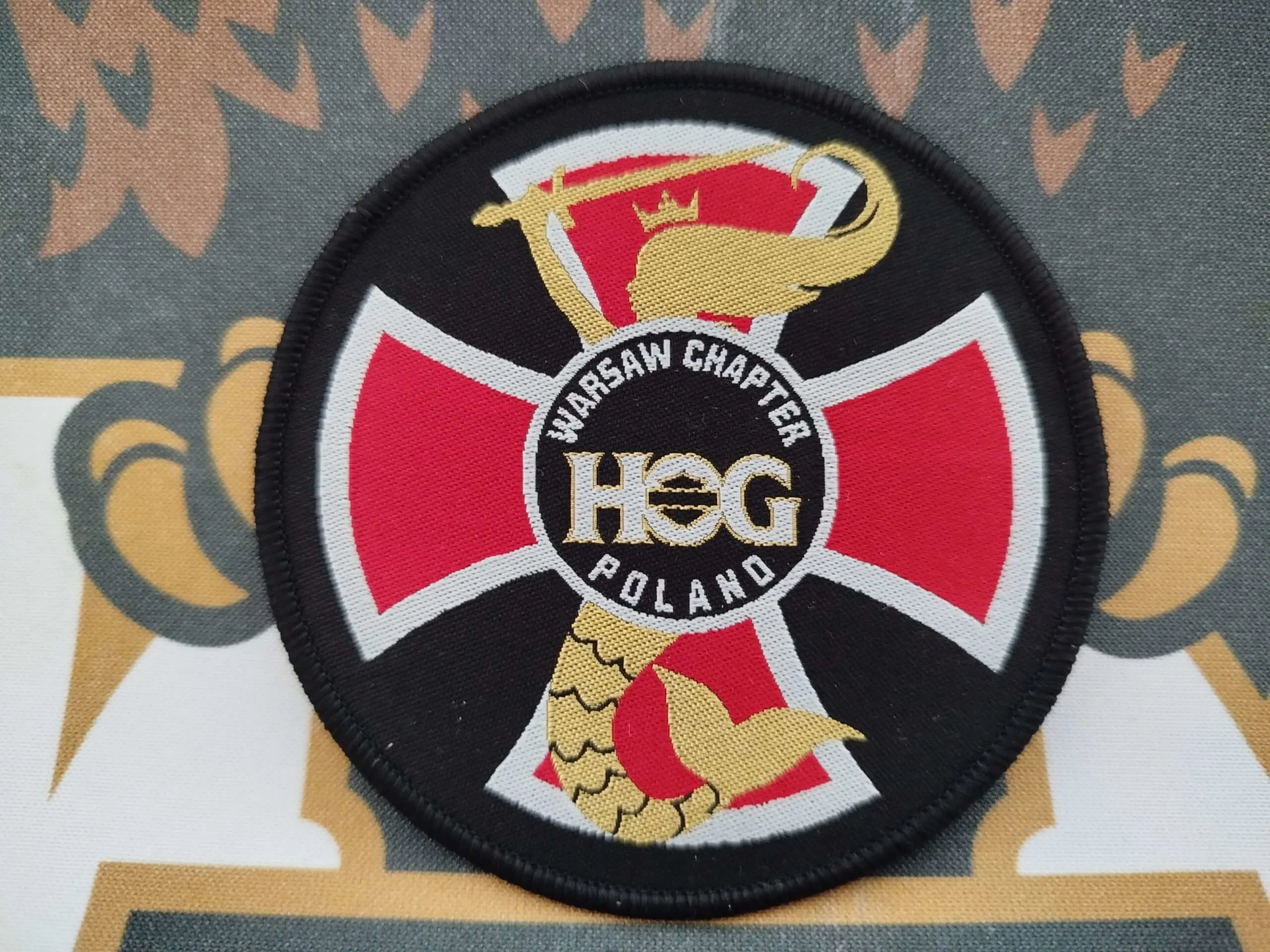 PATCH Warsaw Chapter Poland z syrenką - czarny