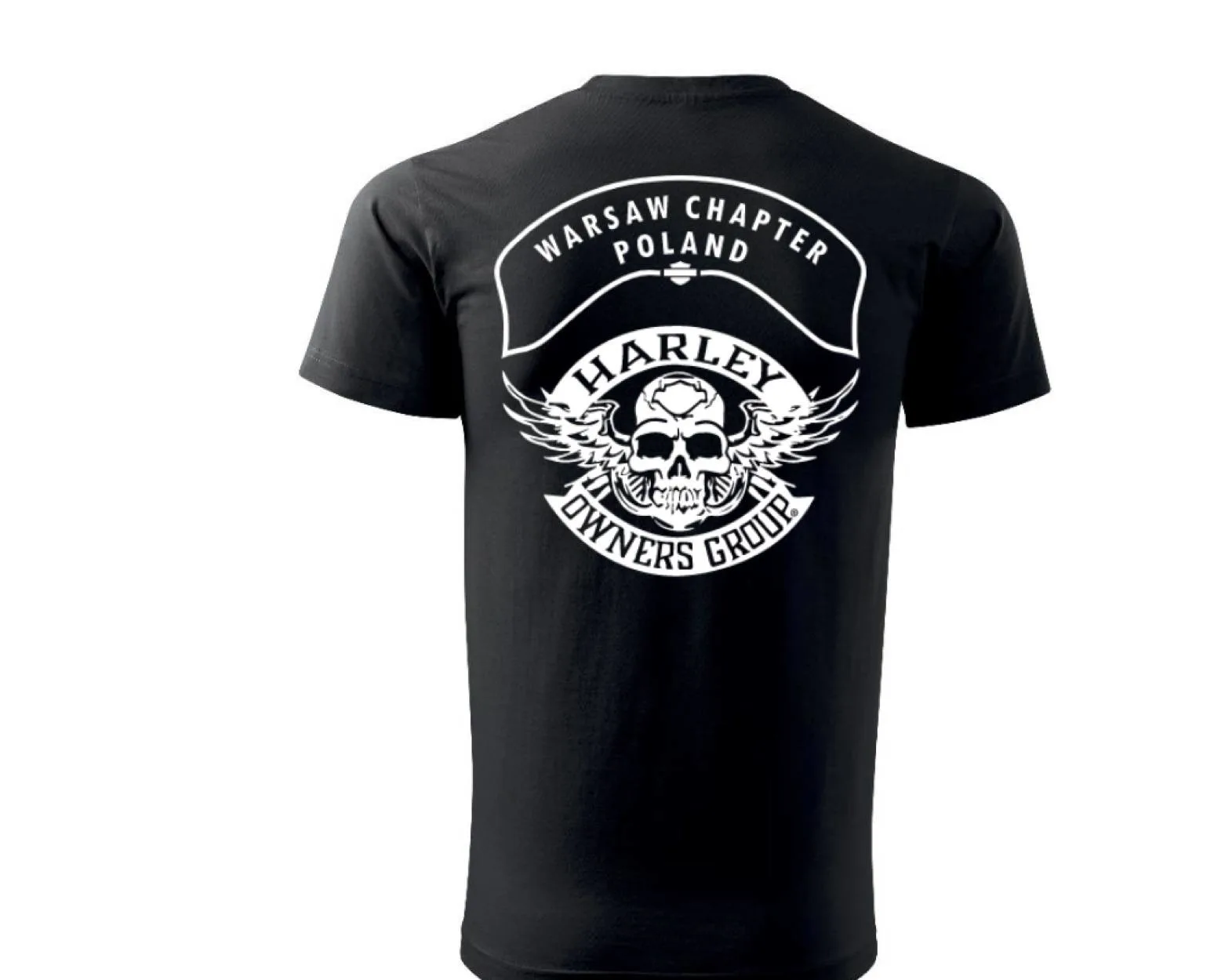 T-Shirt czarny White Skull WChP HOG