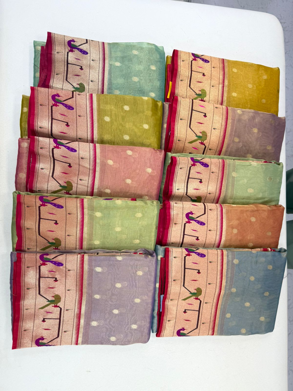 Paithani Tissue Mor Popat Saree