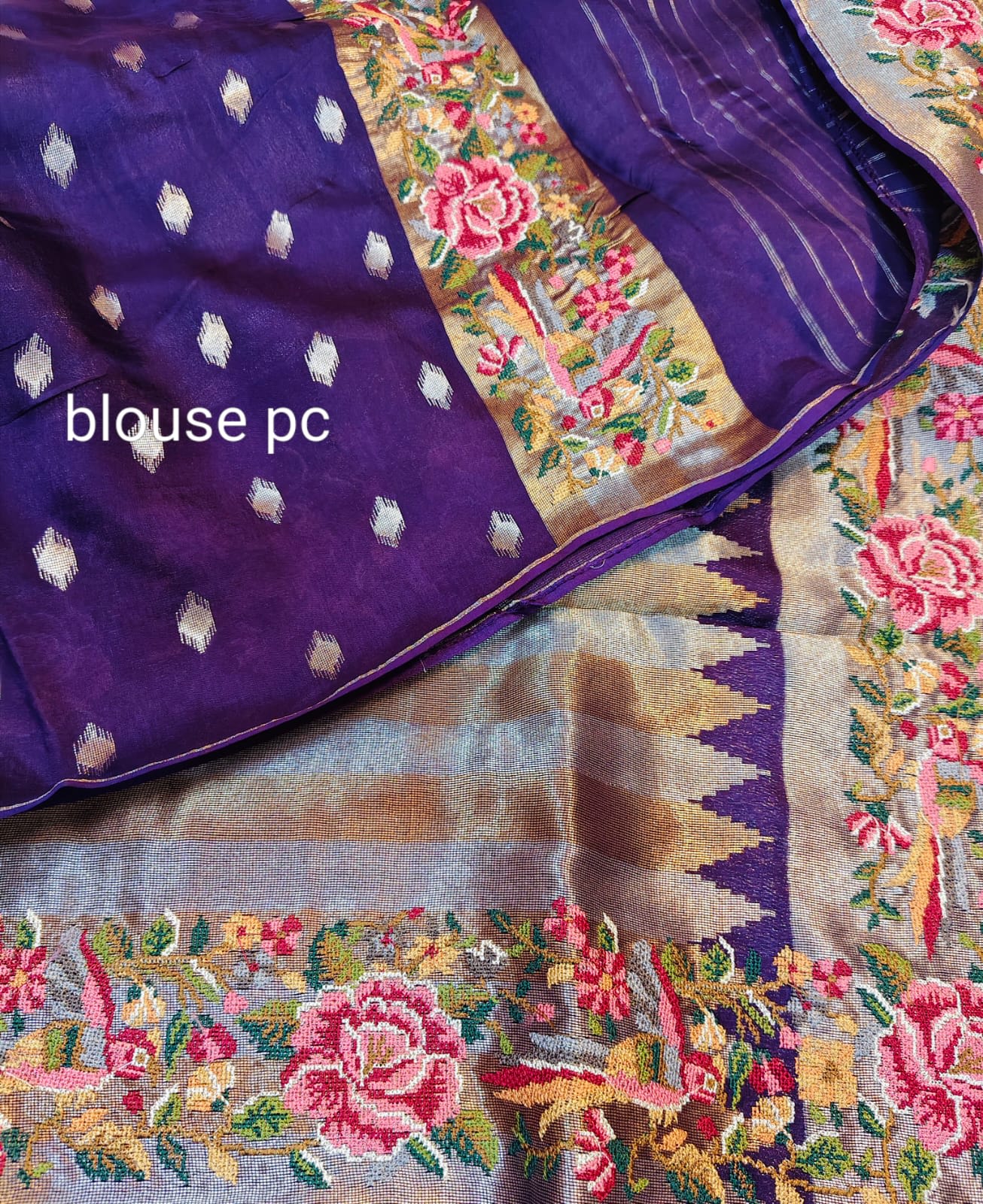 Saree with Tissue Embroidery