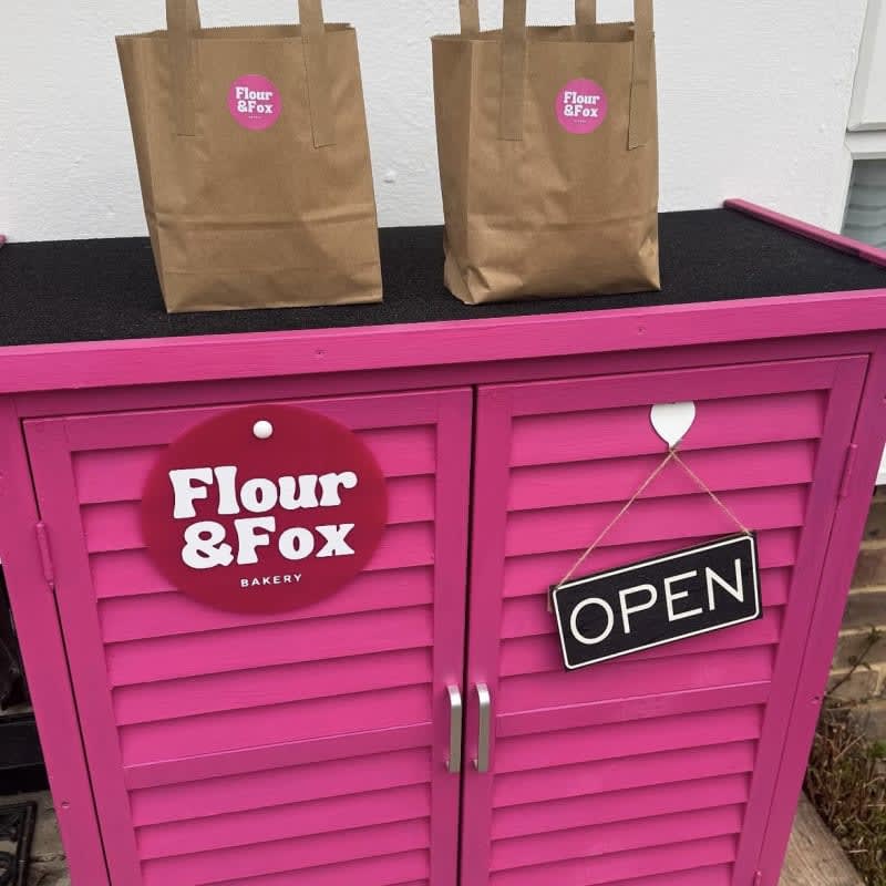 Jasmine at Flour and Fox cake shed