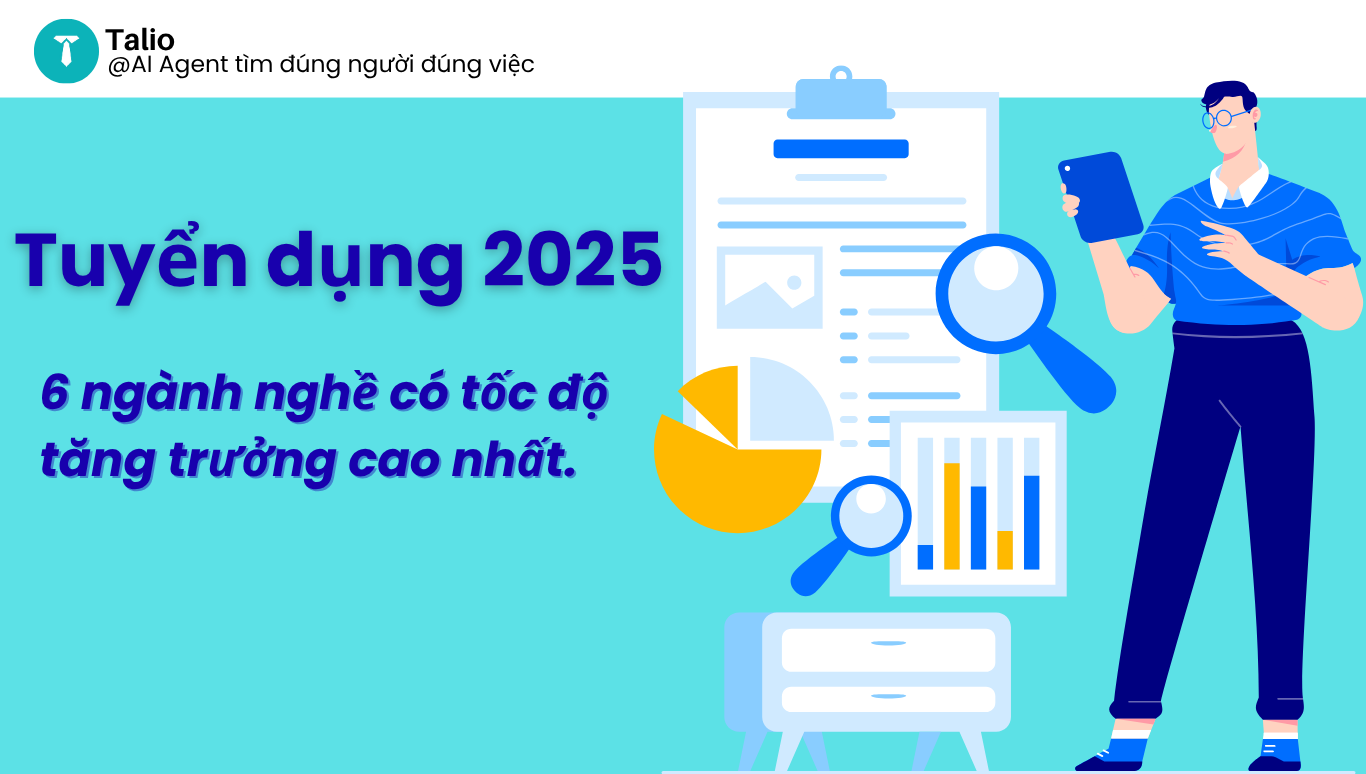 Tuyển dụng 2025: 6 ngành nghề có tốc độ tăng trưởng cao nhất