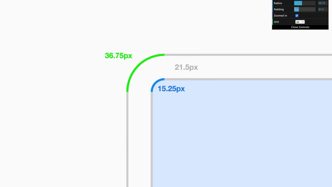 Nested Radii - Making smooth corners — Frontpedia