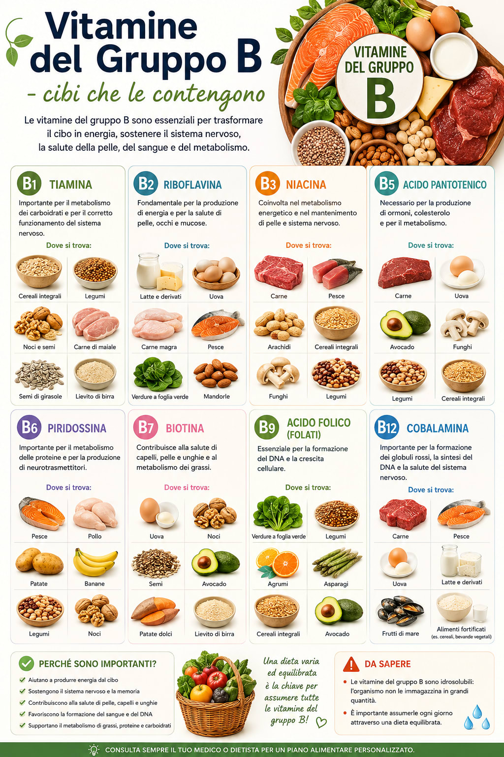 Vitamine gruppo B cibi che le contengono - focus B12
