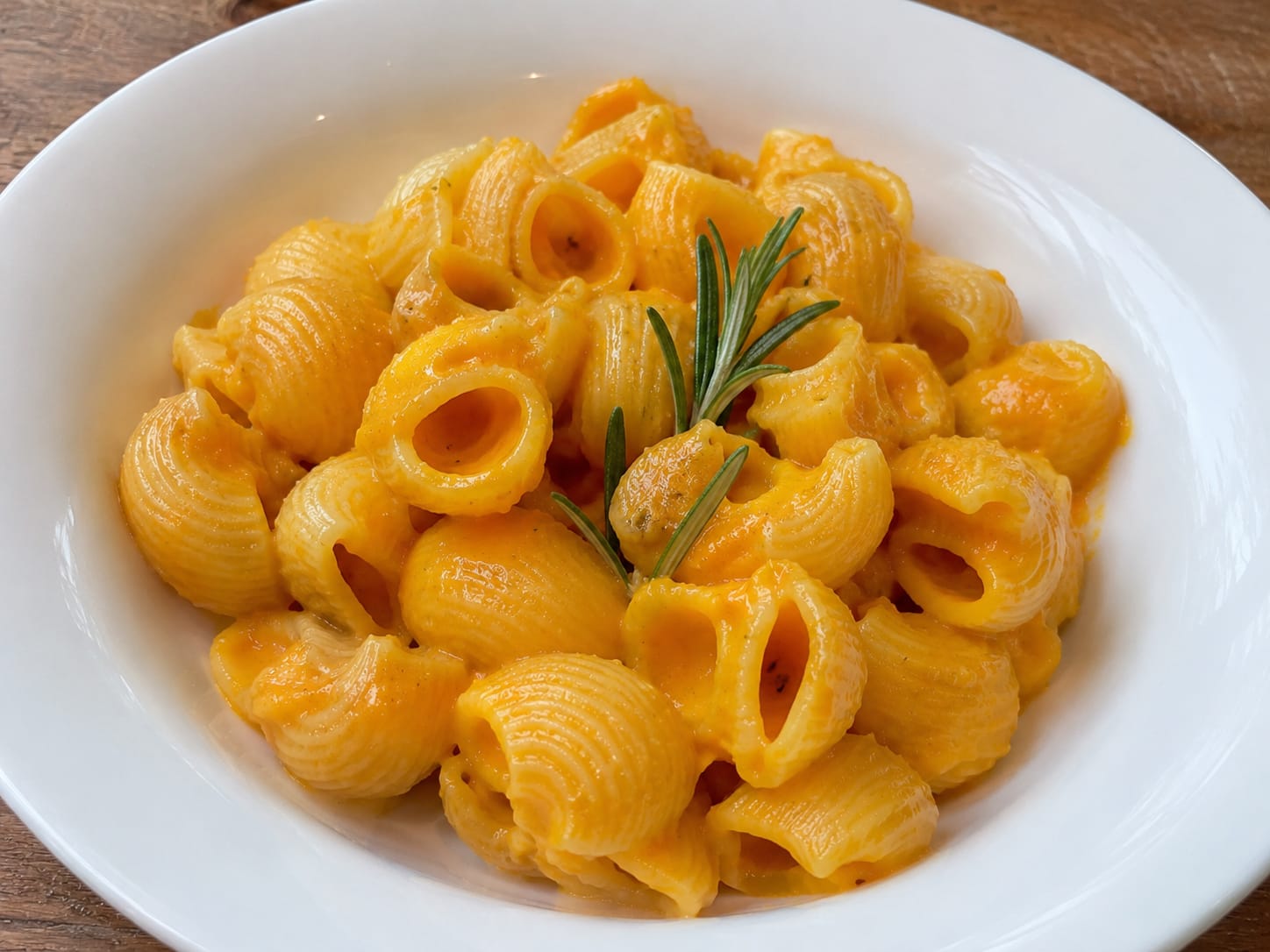 Pipe Rigate con Crema di Zucca e Rosmarino