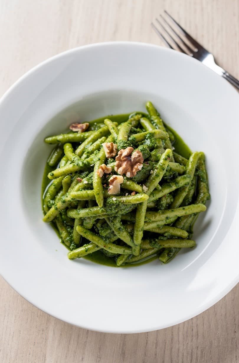Trofie al Pesto di Rucola e Noci