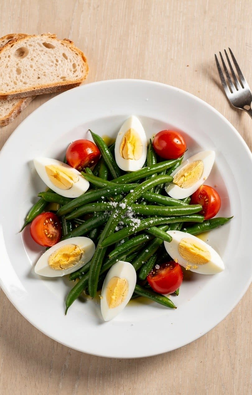 Uova all’Insalata Mediterranea con Fagiolini