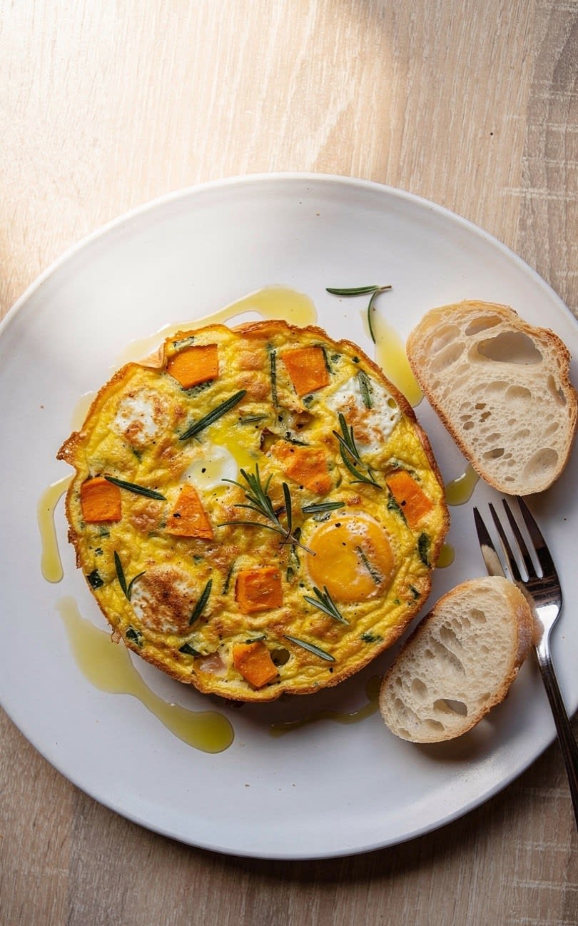 Uova a frittata al Forno con Zucca e Rosmarino