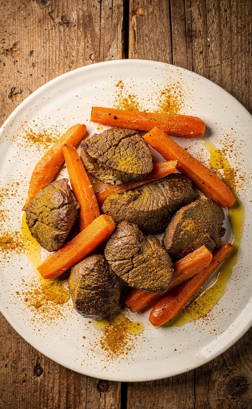 Fegato di Bovino con Carote e Curcuma al Forno