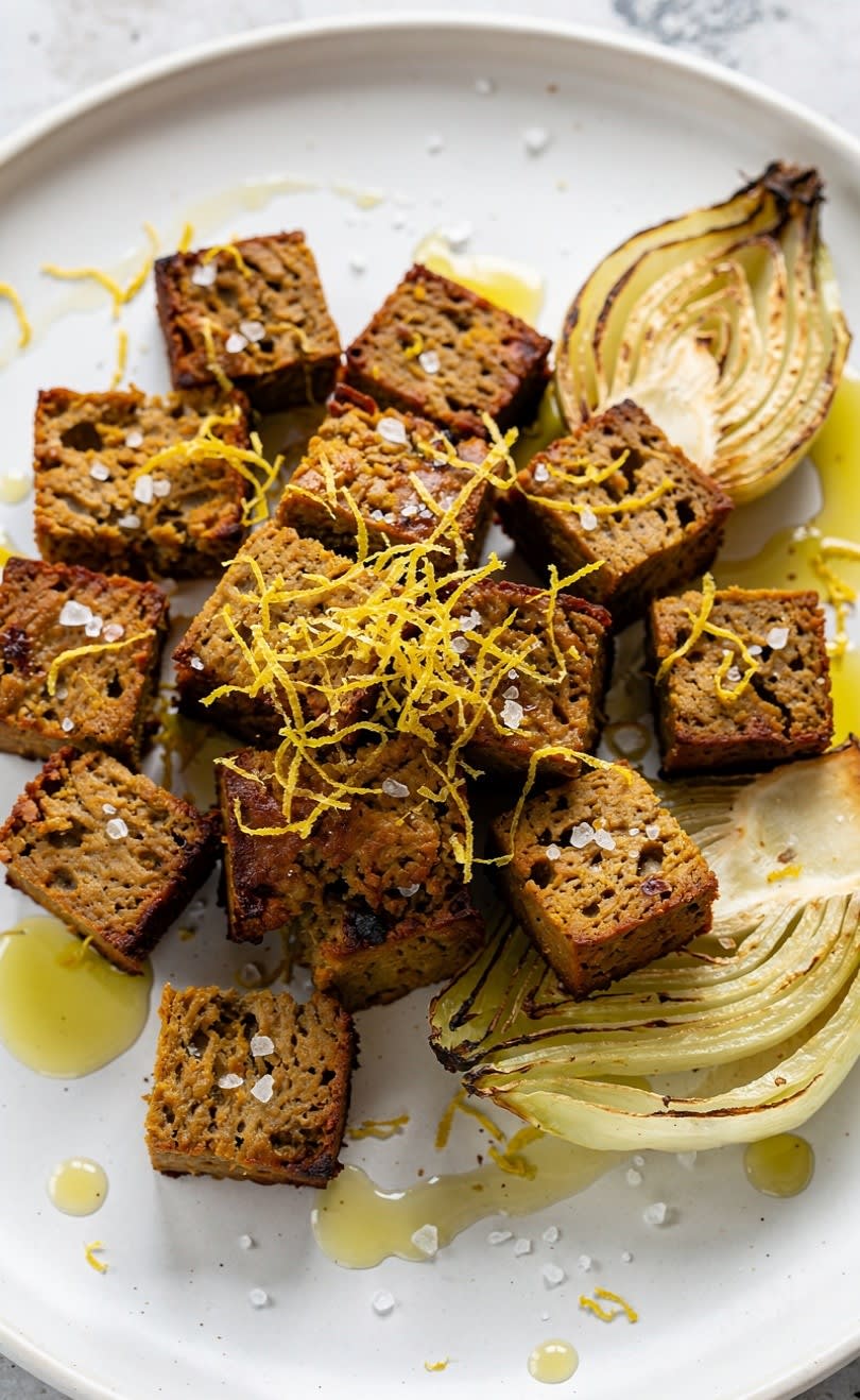 Seitan con Finocchi e Scorza di Limone al Forno