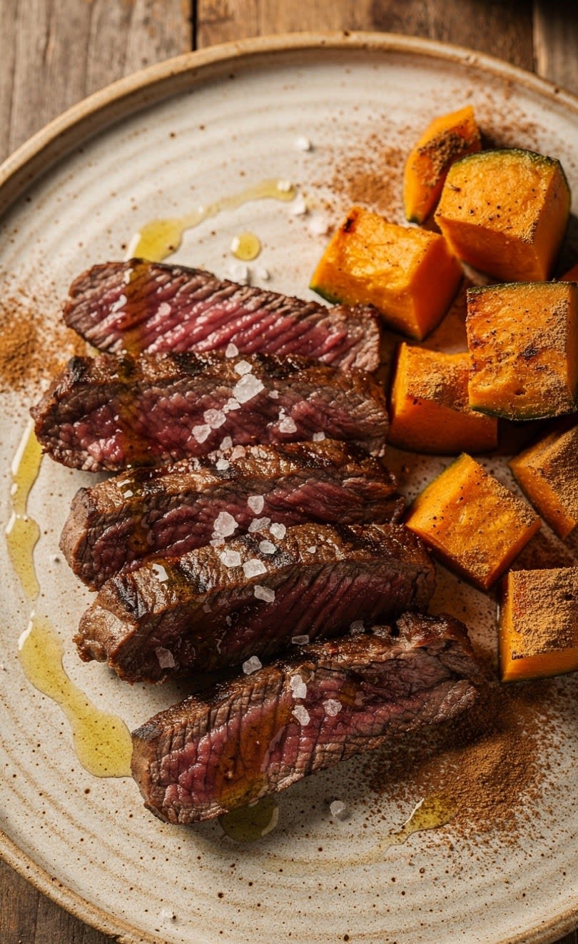 Cavallo (Fettina) con Zucca al Forno e Cannella