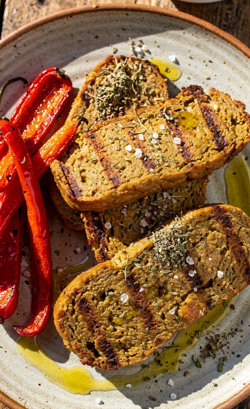 Seitan con Peperoni Arrostiti e Origano al Forno