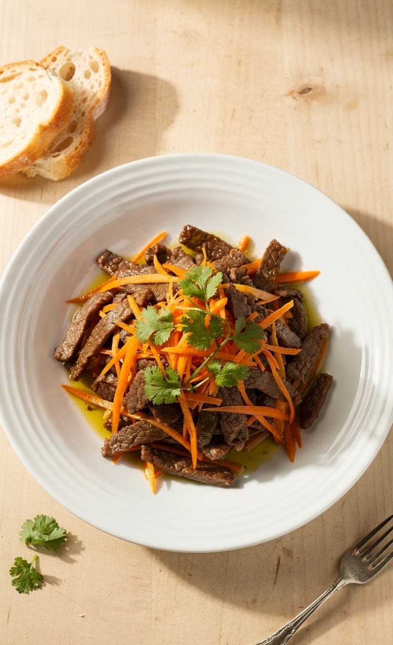 Carne Straccetti di Manzo “Orientali” con Carote e Coriandolo