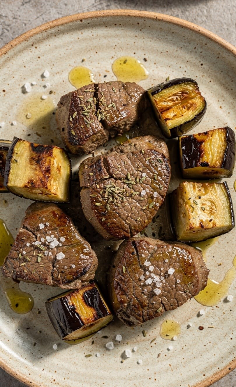 Fegato di Bovino con Melanzane e Origano al Forno