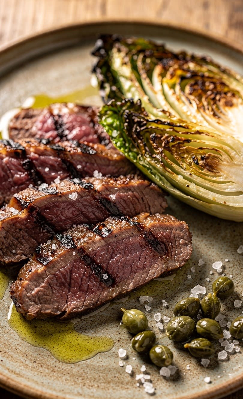 Cavallo (Fettina) con Scarola al Forno e Capperi