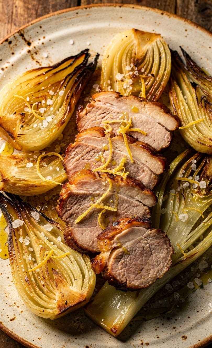 Maiale (Arista) con Finocchi al Forno e Limone