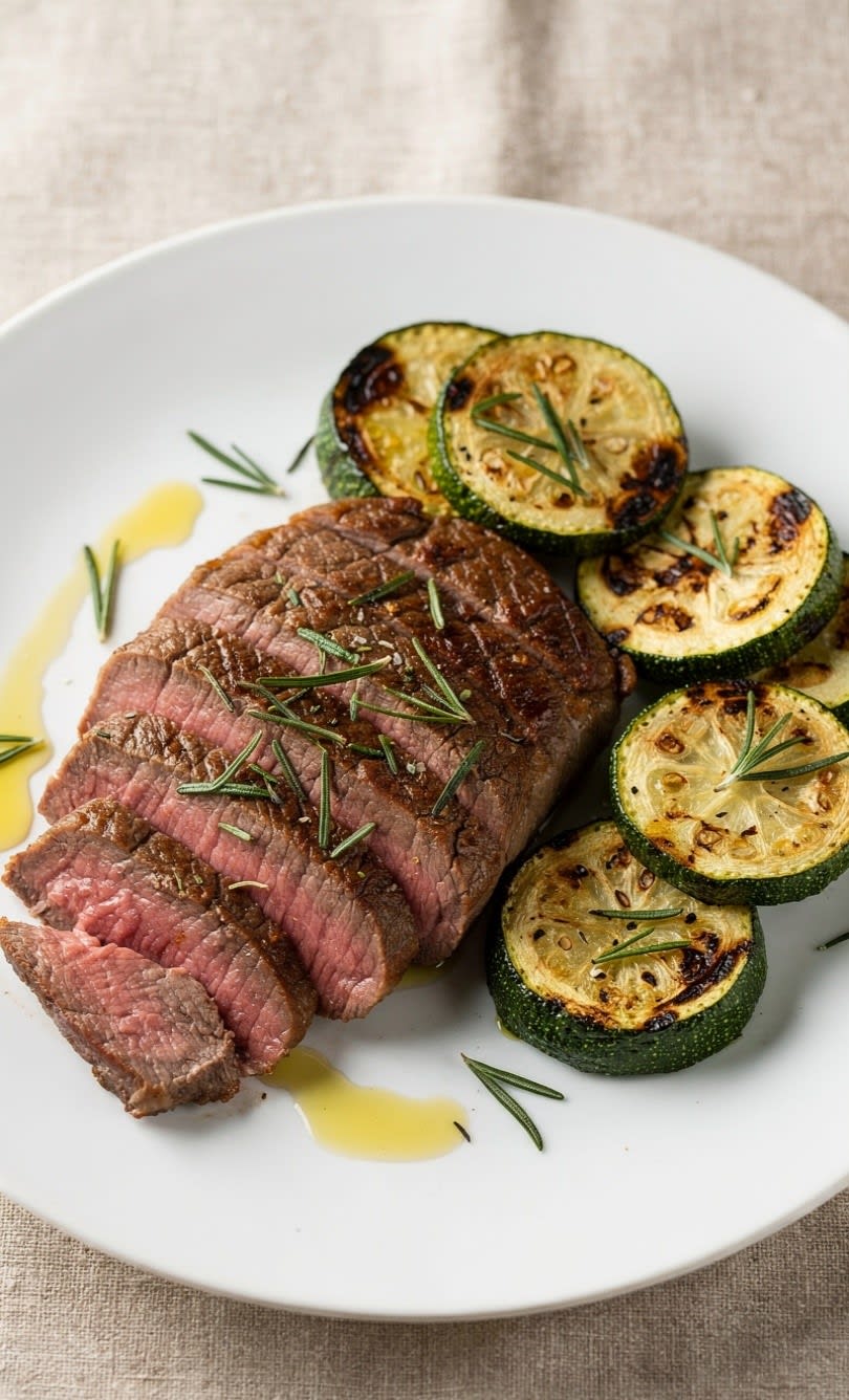Controfiletto con Zucchine Genovesi e Rosmarino in Friggitrice ad Aria