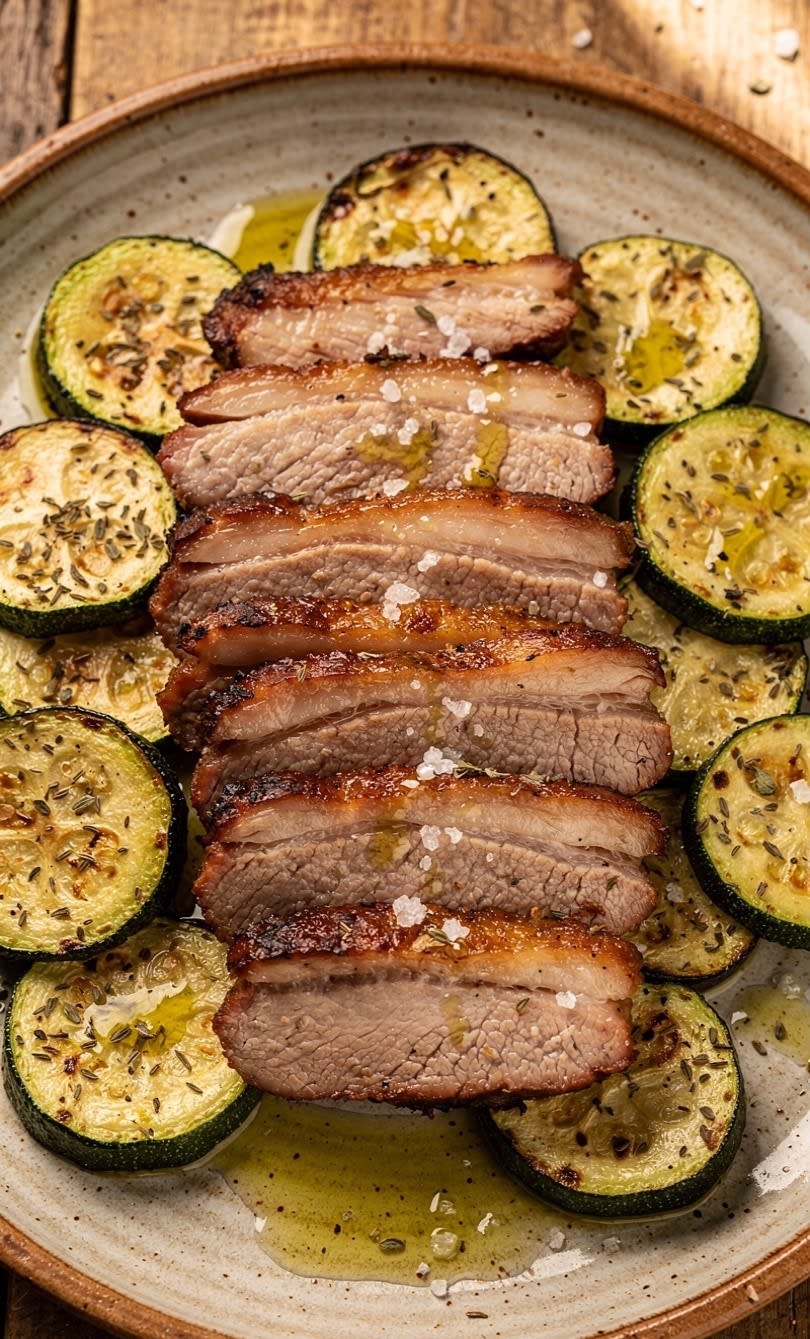 Maiale (Arista) con Zucchine e Origano al Forno