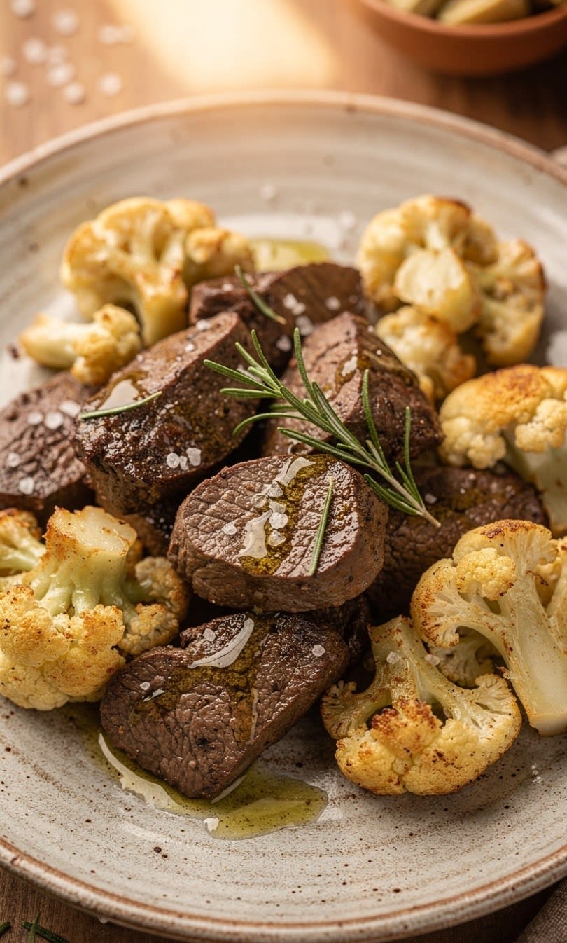Fegato di Bovino con Cavolfiore e Rosmarino al Forno