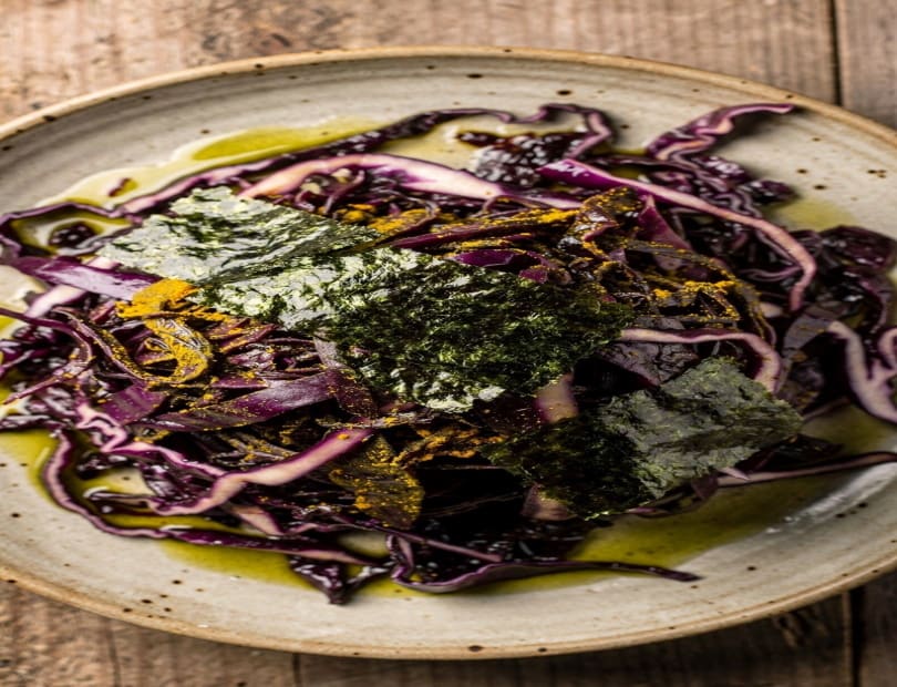 alghe nori cavolo cappuccio curcuma ricetta