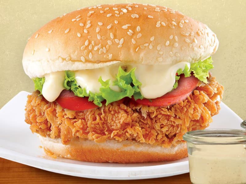 Chicken Burger with fries