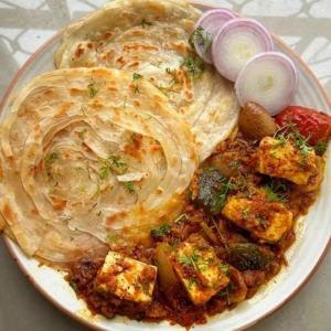 Plain Roti / Lachha Paratha With Chicken/ Paneer Gravy