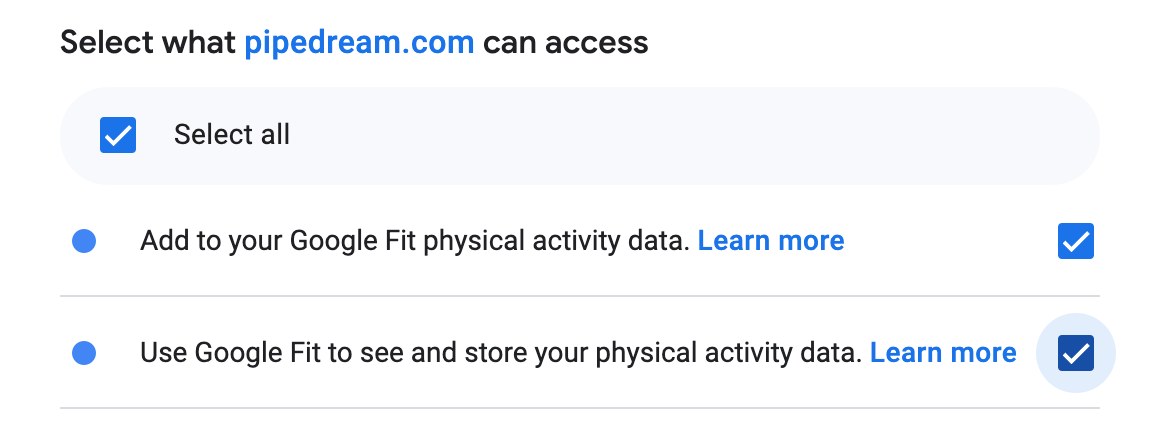 Check all scopes to include grant your integration permission