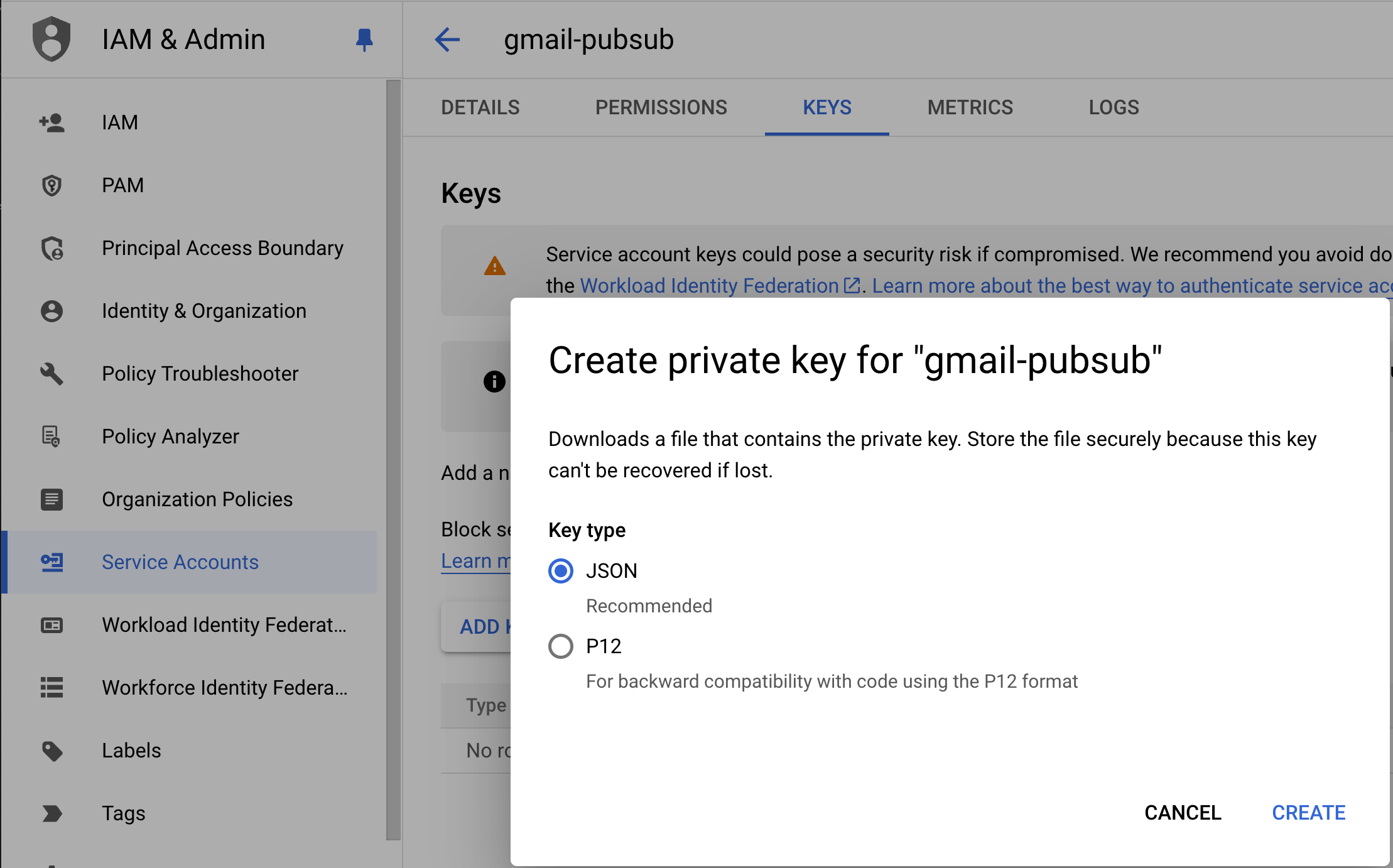 Create private key