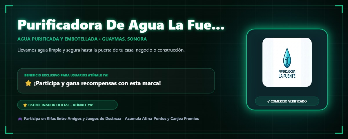 Banner promocional de Purificadora De Agua La Fuente
