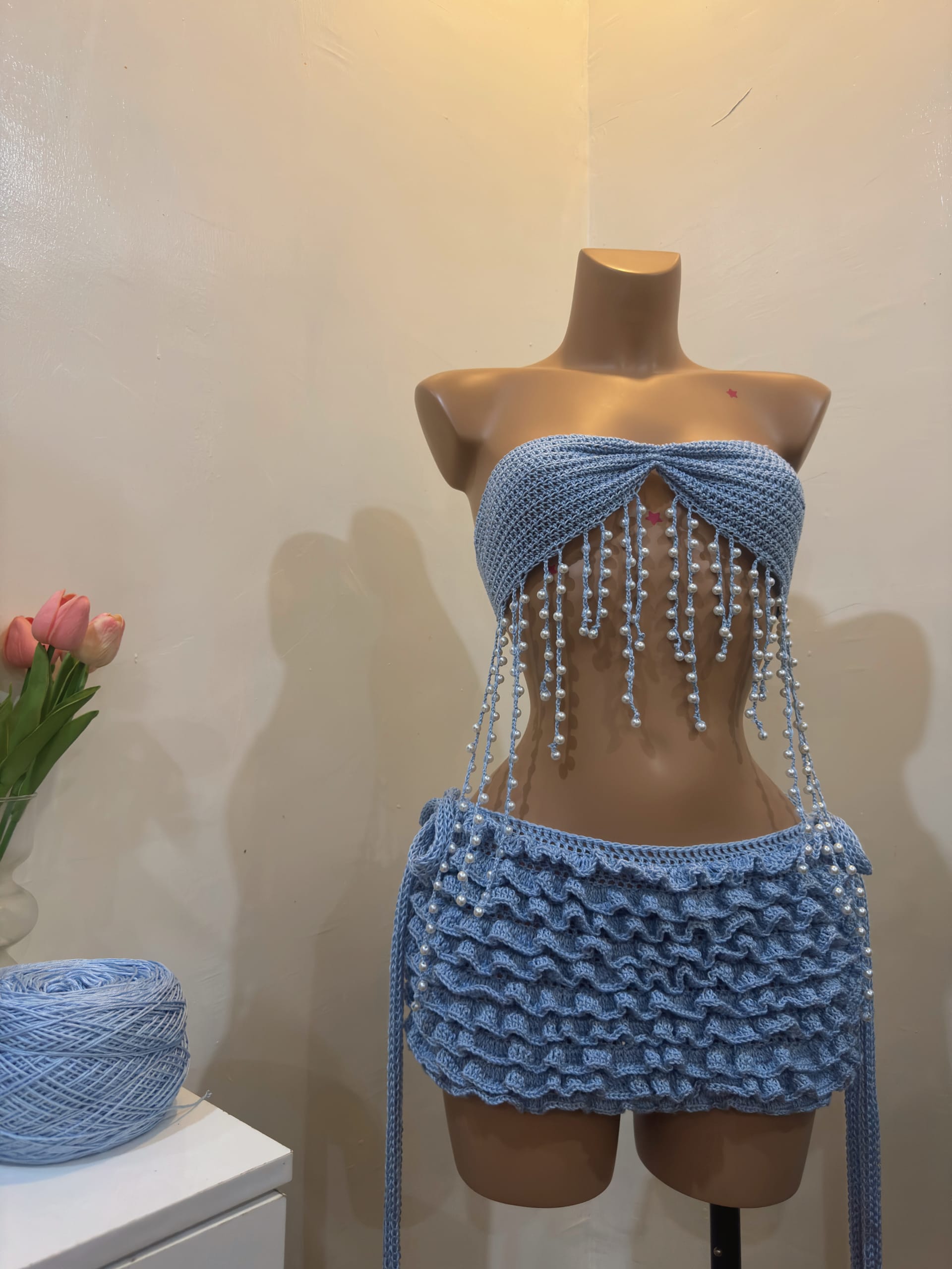 RUFFLE SKIRT co ord - Sustainable handmade crochet