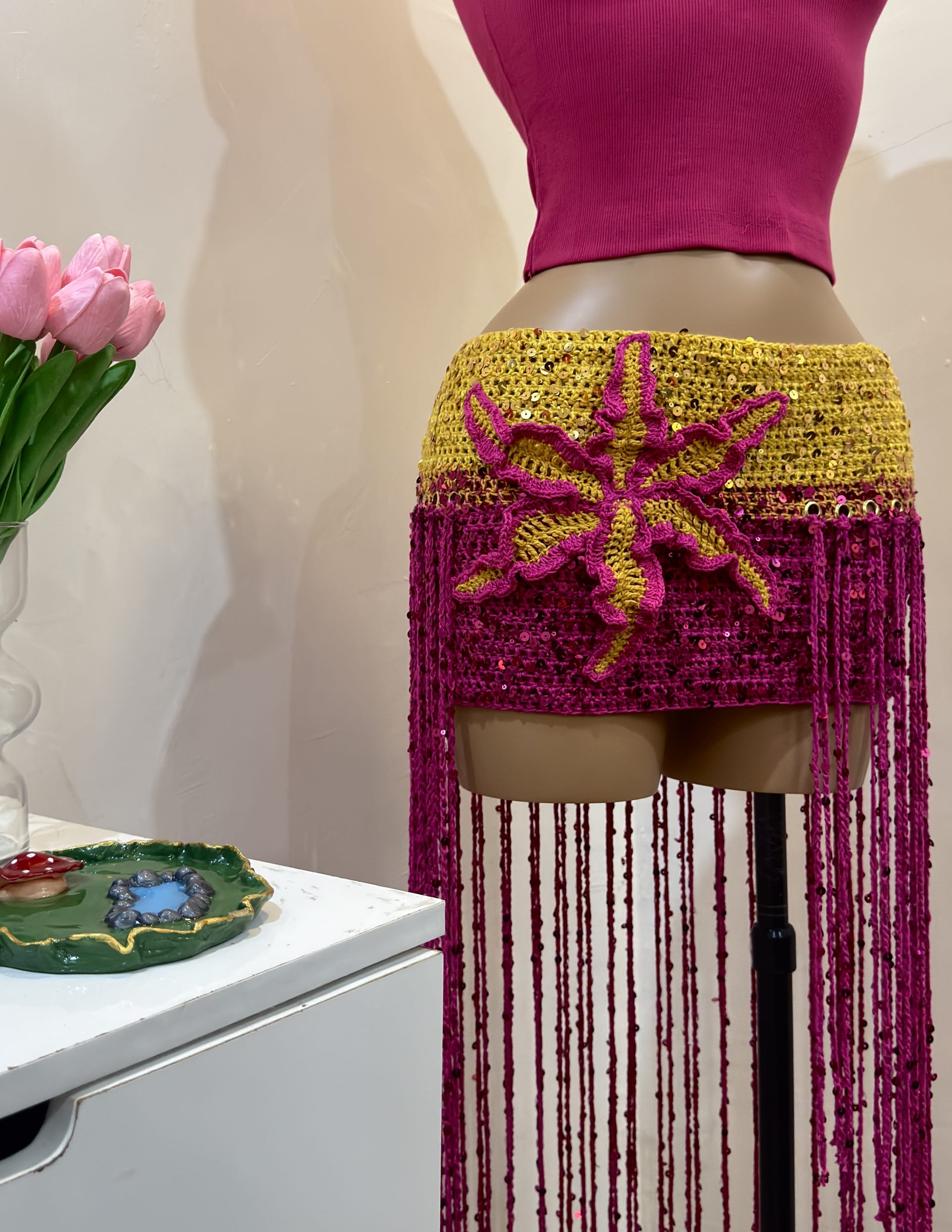FLORALIA SKIRT fuchsia flame view 2