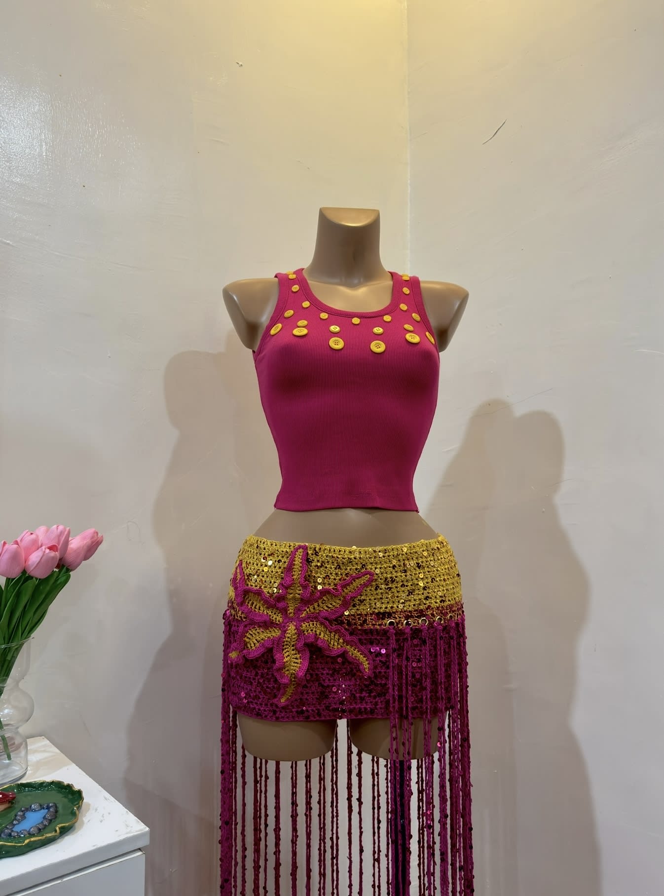 FLORALIA SKIRT  fuchsia flame