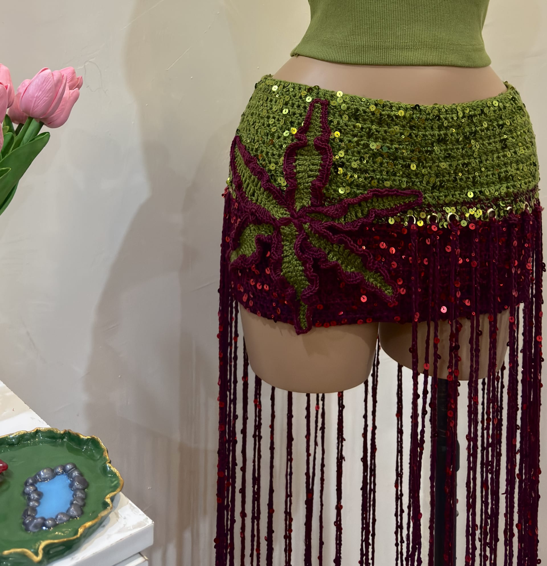 FLORALIA SKIRT vintage wine view 2