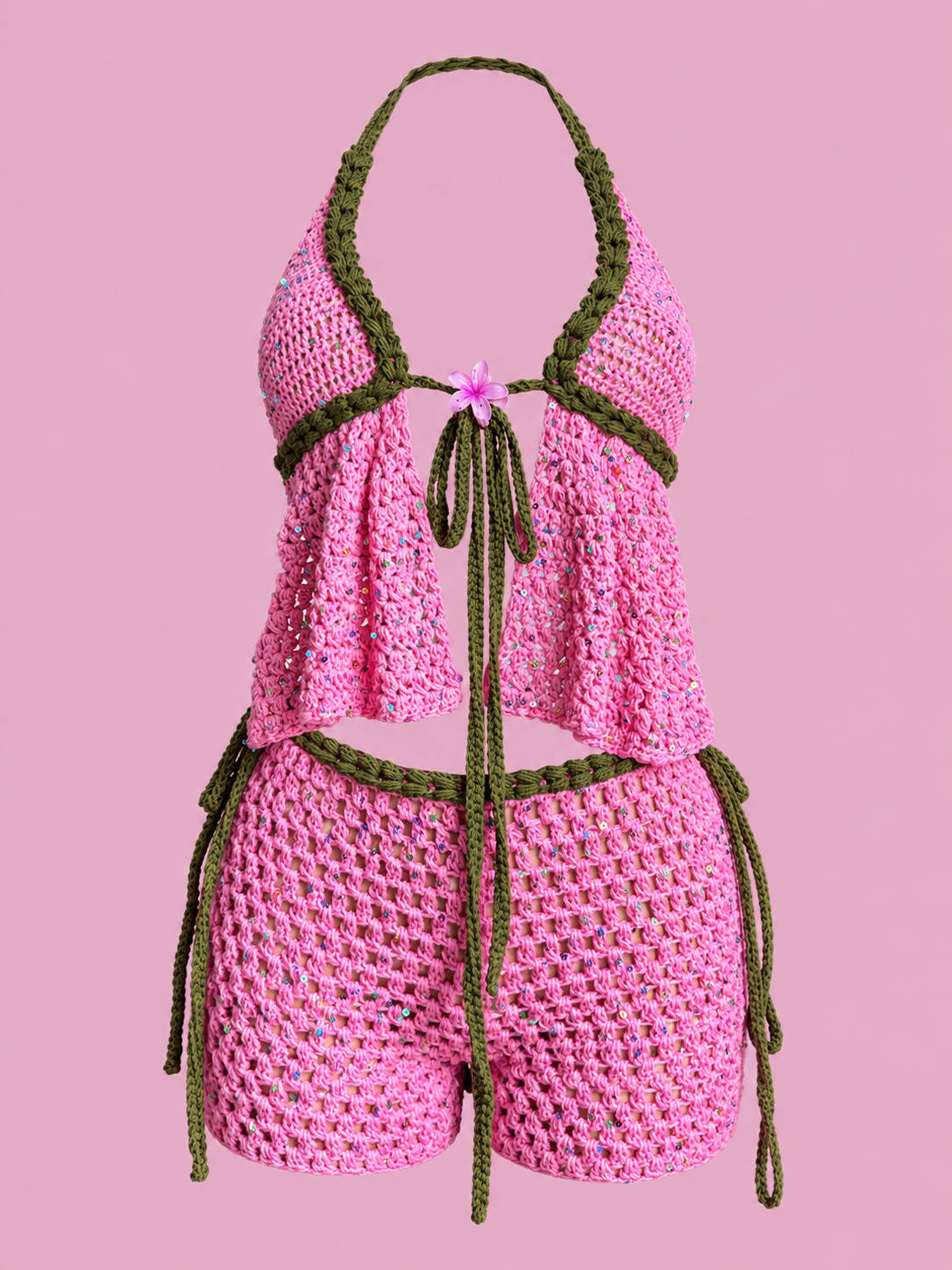SEQUIN co ord - Sustainable handmade crochet