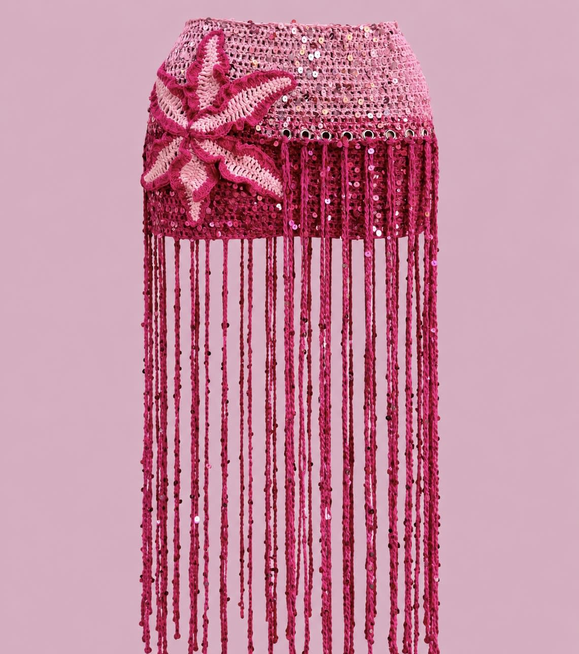 FLORALIA SKIRT baby pink - Handmade crochet knitwear