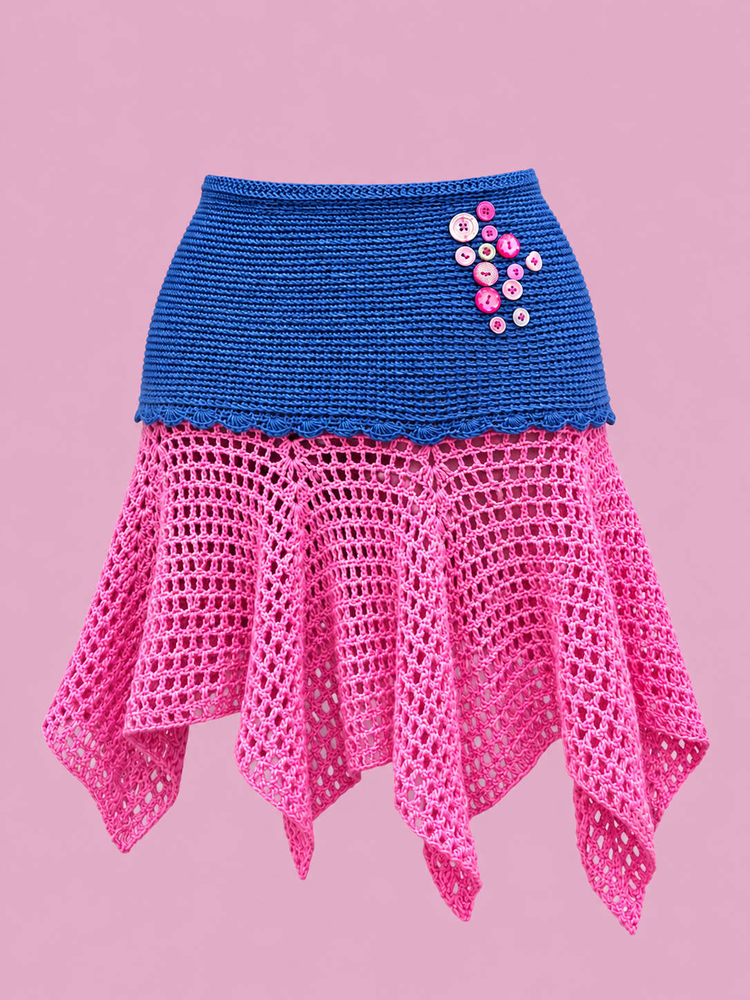 SOLENE ASYMMETRICAL SKIRT - Sustainable handmade crochet