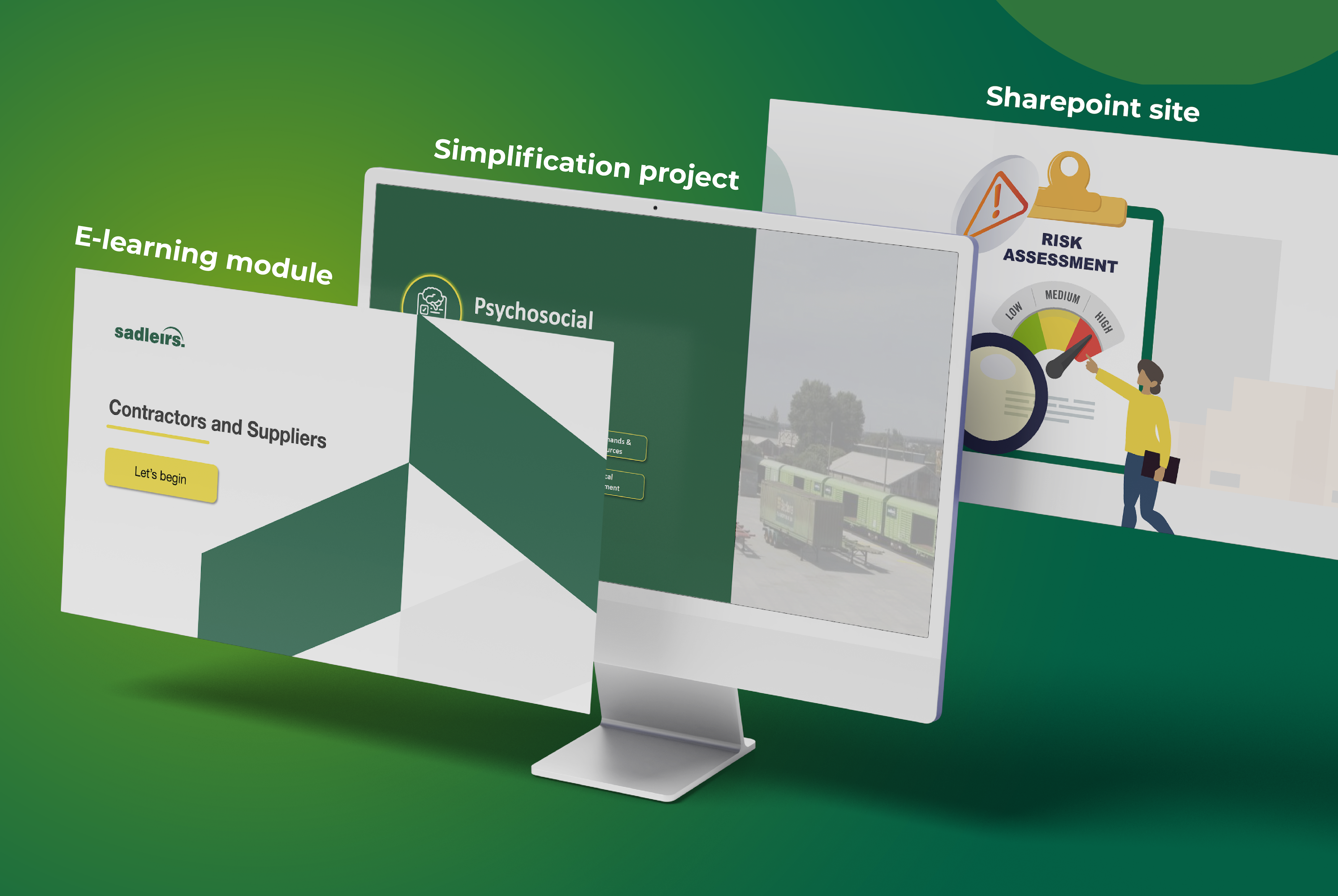 Artefacts from the Sadleirs HSE Management System, including national standards, Safe Operating Procedures, training modules and the HSE Central platform.