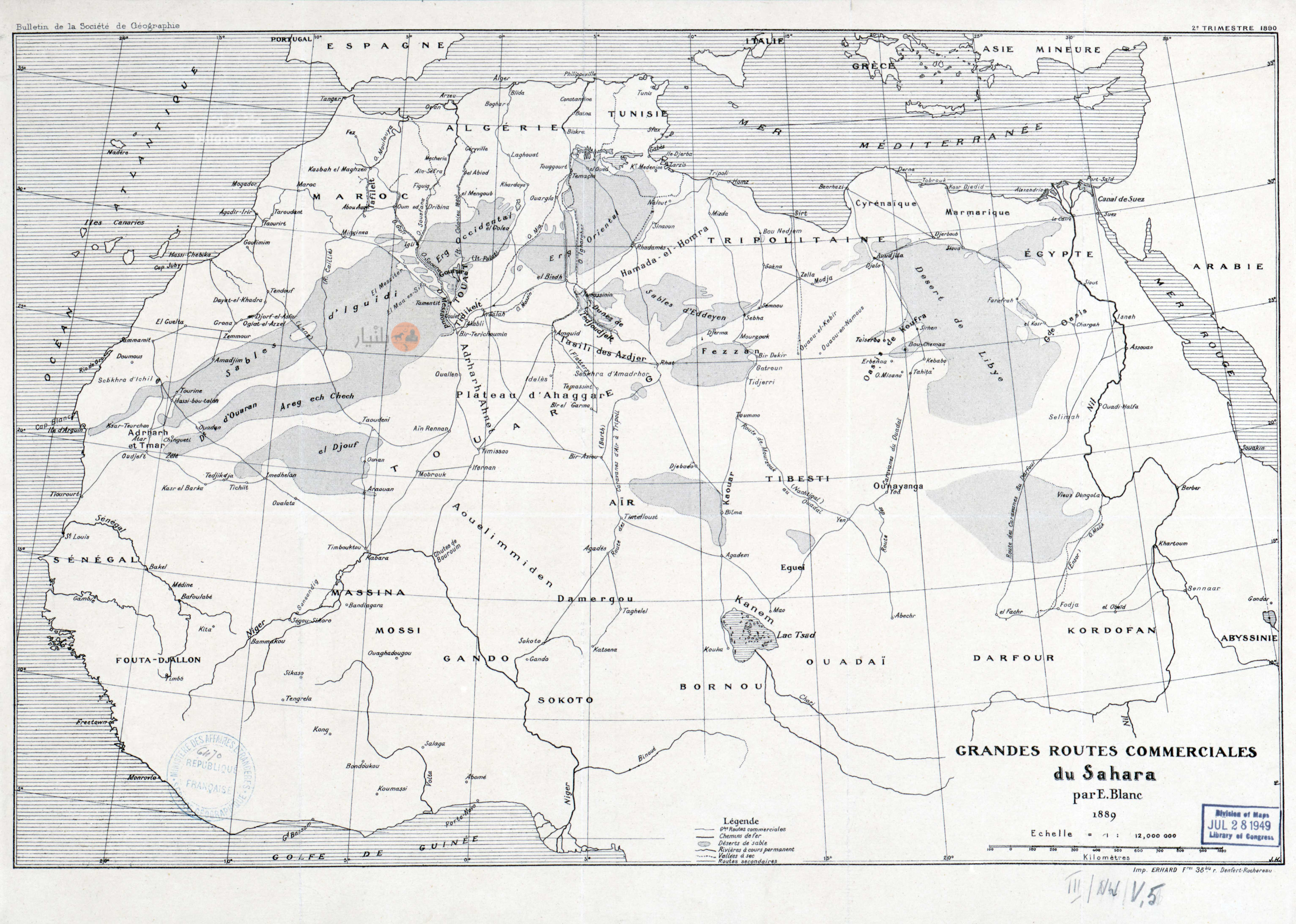 غرب إفريقيا سنة 1889 - طرق الصحراء