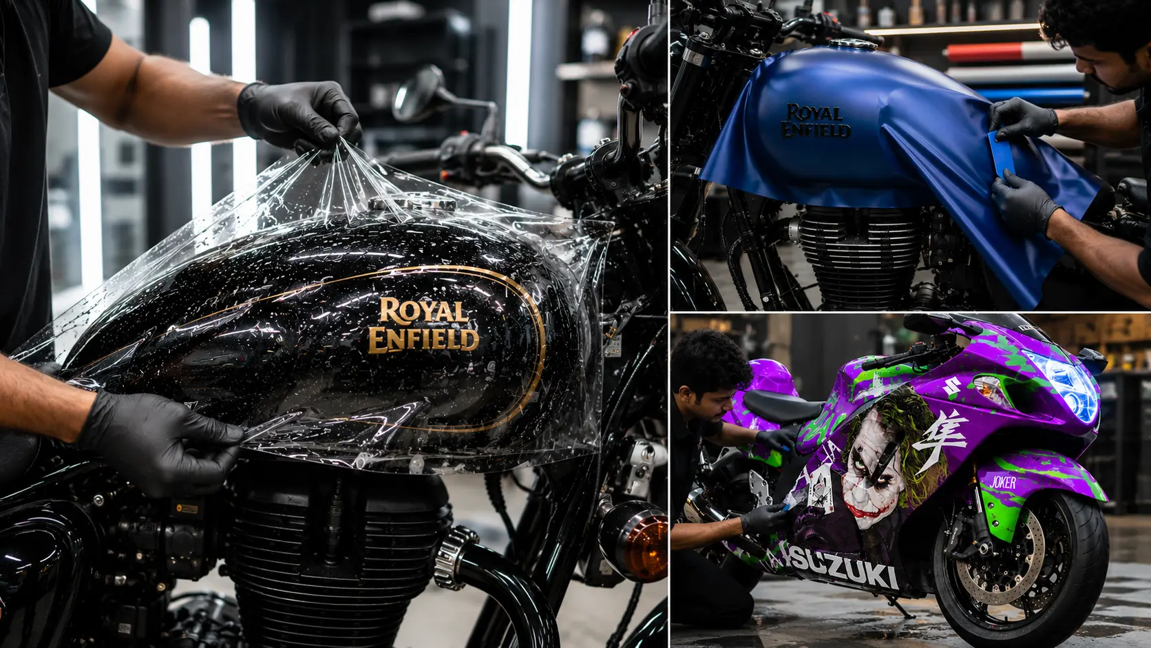 VINYLED bike PPF, motorcycle ceramic coating and bike styling services in Bangalore