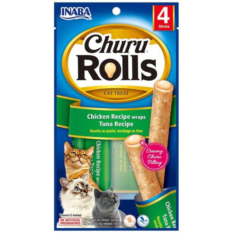 CHURU ROLLS CAT CHICKEN/TUNA RECIPE 40GR (USA731C)