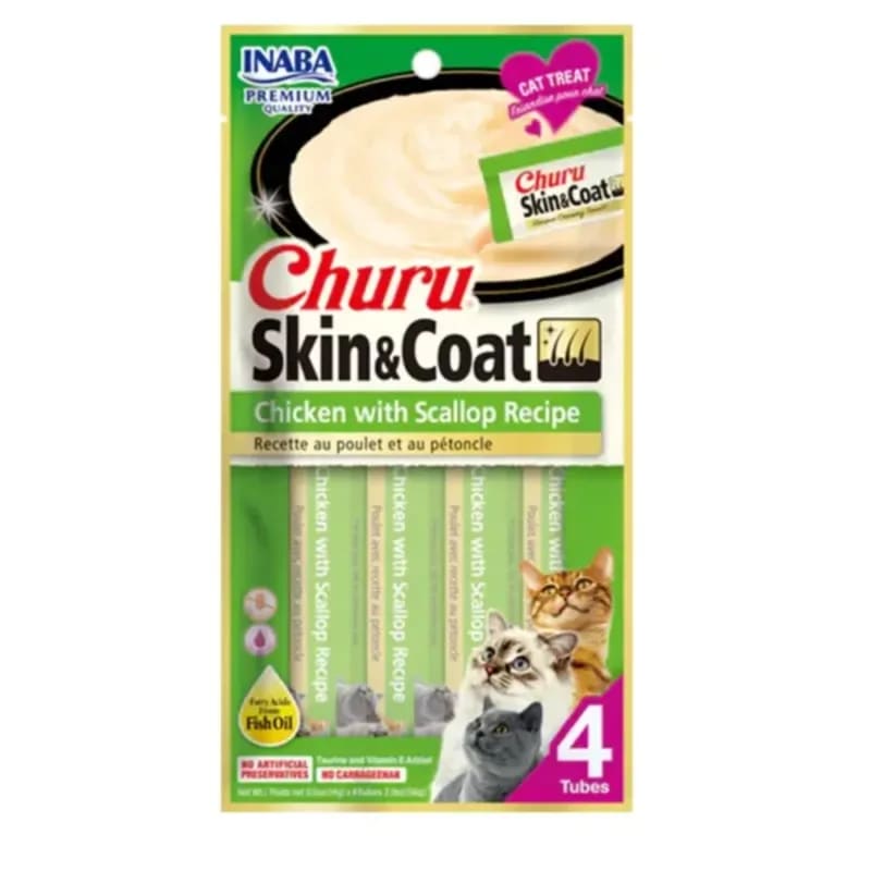 CHURU SKIN&COAT CAT CHICKEN WITH SCALLOP 56G (674)