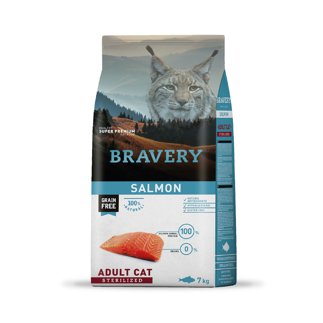 BRAVERY SALMON ADULTO CAT STERILIZADO 7+1KG