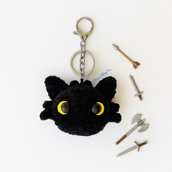 Gantungan kunci rajut model toothless