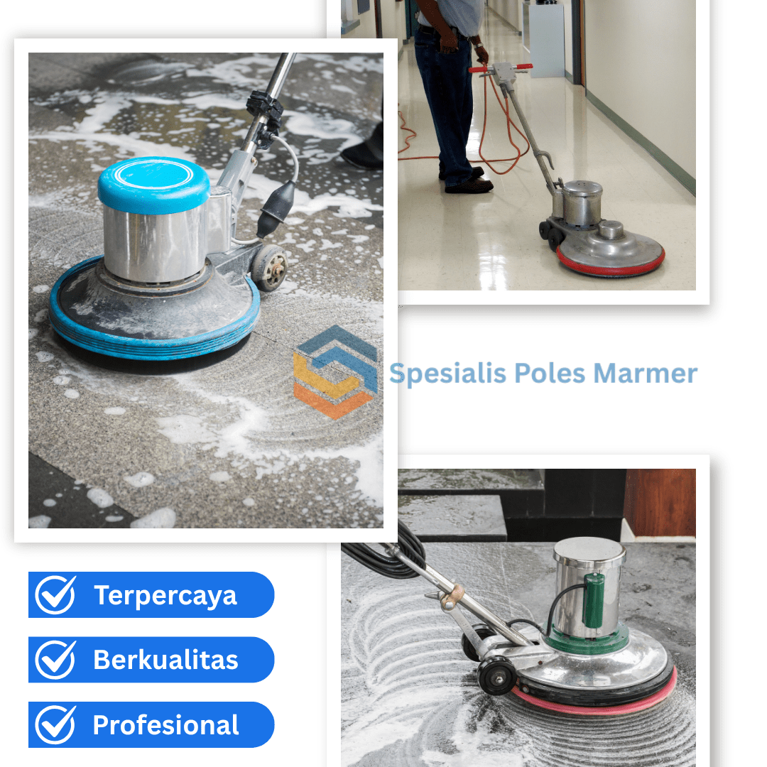 Contoh hasil poles marmer sebelum dan sesudah